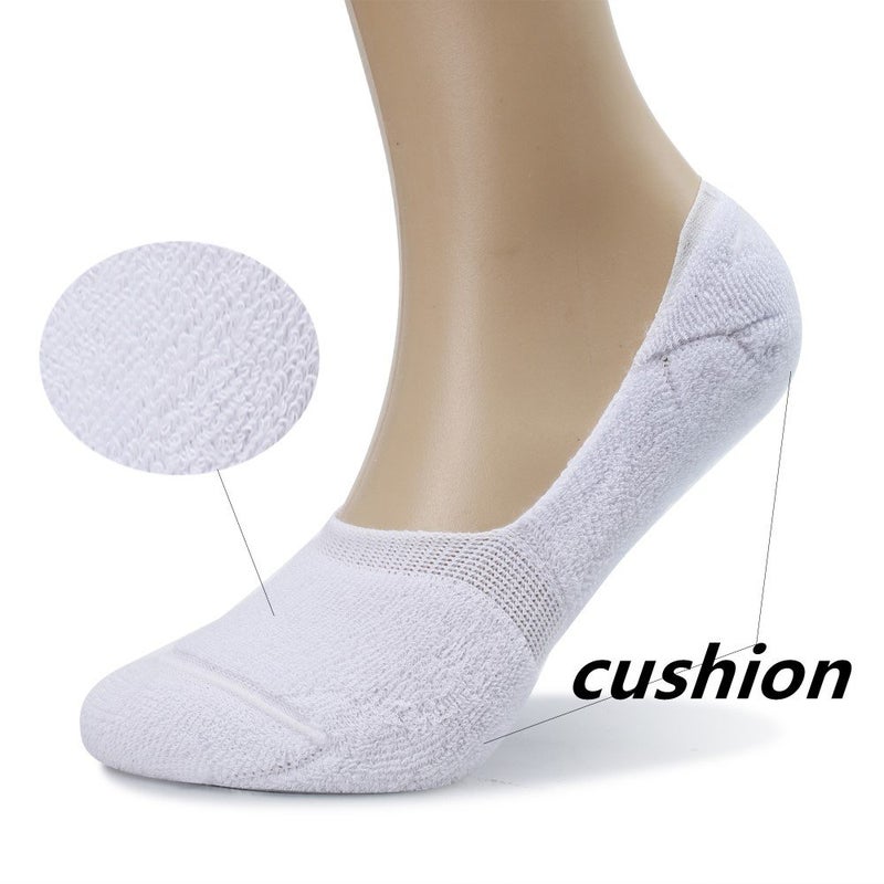 Pareberry Women's Thick Cushion Cotton Athletics Casual Low Cut Flat Non-Slip Boat Liner No Show Socks-5/10 Pack (Shoe Size: 9-11.5, Beige) - Image 3